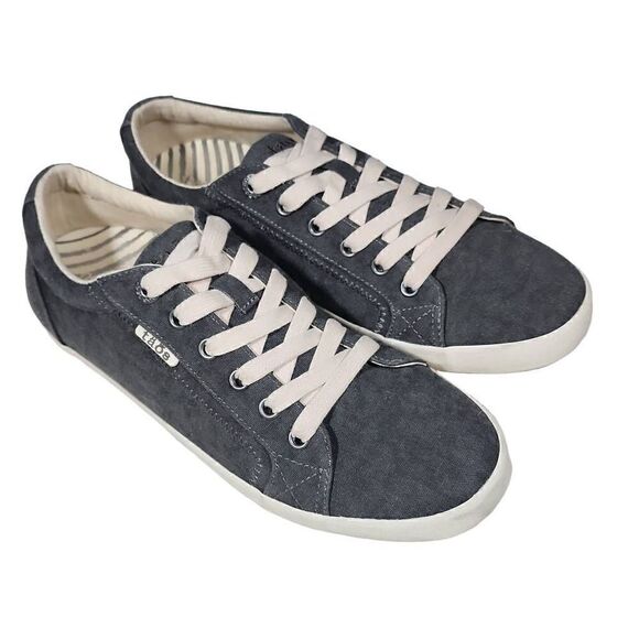 Taos Star Women's Charcoal Canvas Low Top Lace-Up Sneakers Size 10 - Picture 1 of 11
